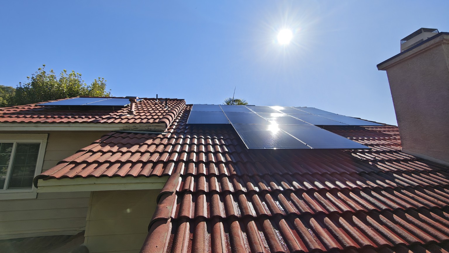 Completed two-story solar panel cleaning project